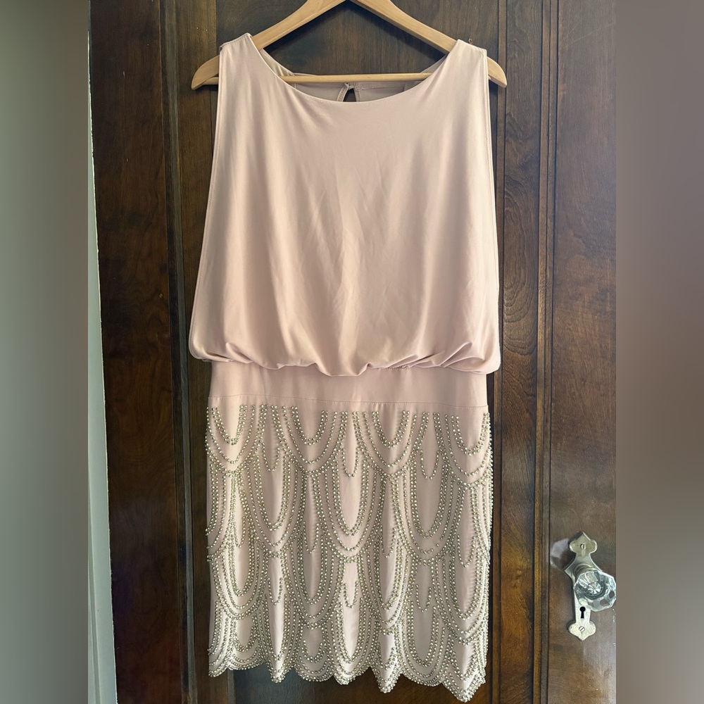 Betsy & Adam Beaded Sleeveless Dress